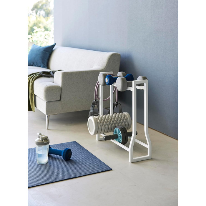 Стійка для гантелей Yamazaki 1963 TOWER, біла, сталь/силікон, 52 x 17 x 54,3 см, біла