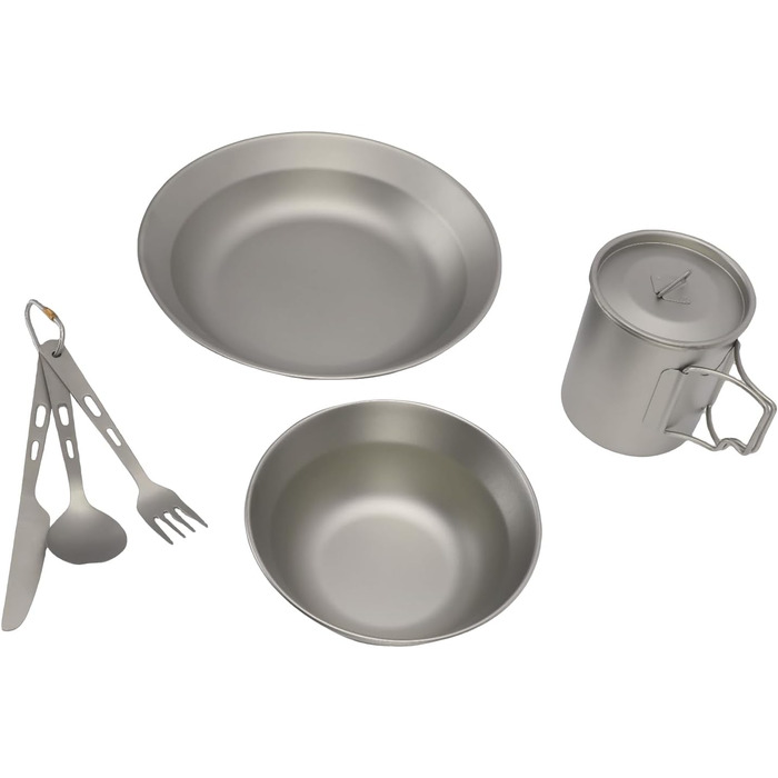 Набір столових приборів для кемпінгу, портативний посуд, багаторазова тарілка, миска, чашка, ніж, виделка, ложка, легкий посуд для подорожей на природі, ідеально підходить для пікніків та походів