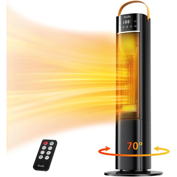 Енергозберігаючий керамічний обігрівач Grelife 2000 Вт PTC з пультом дистанційного керування 70 коливання, 3 режими, таймер на 12