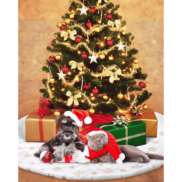 Спідниця для ялинки золота блискітка сніжинка COOLWUFAN