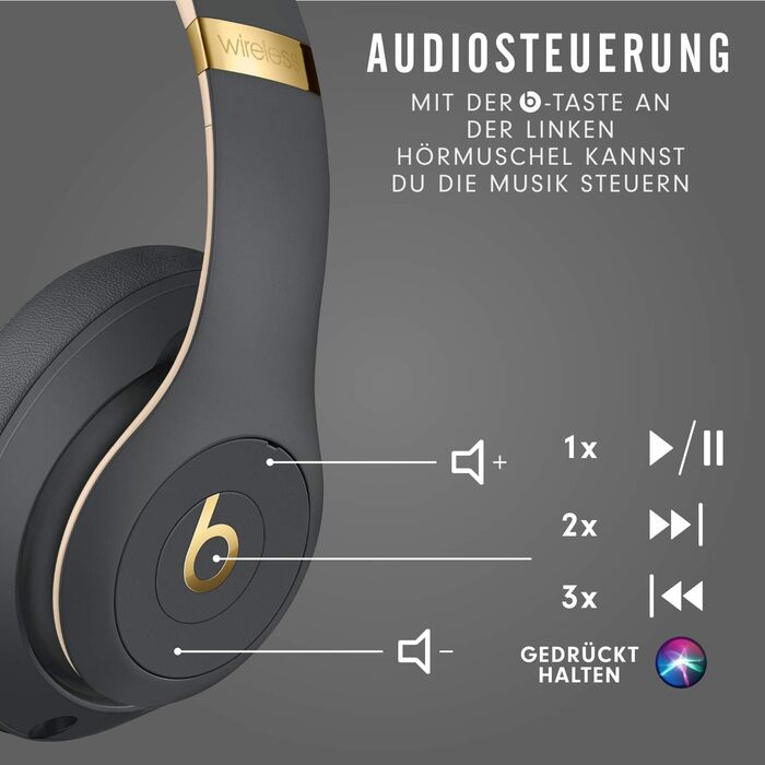 Накладні Bluetooth-навушники beats Studio3 з шумозаглушенням - чіп Apple W1, Bluetooth класу 1, активне шумозаглушення, 22 години