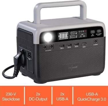 230 Wh, 230 V, 300 W & Solarpanel 60 W (Solar-Powerbank 230 Volt, Solar Power-Stations Camping), 230 Wh, 230 V, 300 W & Solarpanel 60 W (Solar-Powerbank 230 Volt, Solar Power-Stations Camping)