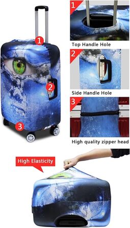 Захисні чохли для валіз з ручкою для перенесення та кишенями для документів (паспорт, штампи), розмір 85 см, 3