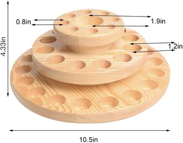 Рівневий органайзер для ефірних олій, складна велика обертова дерев'яна стійка для зберігання ефірної олії з 39 відділеннями, органайзер для зберігання косметики, поворотний, 3-