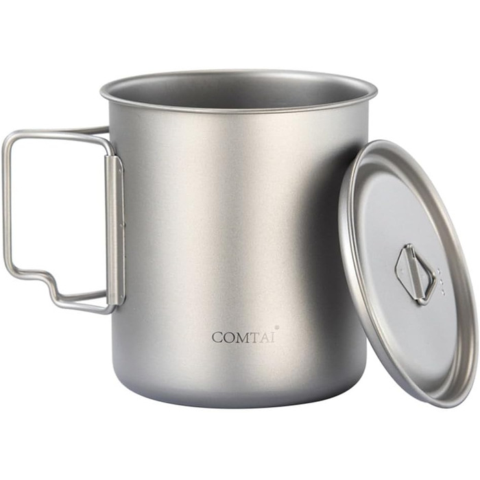 Набір посуду для каструлі, чашки, жорсткого простору, титановий, дорожній рюкзак, похідний, 300 мл (з кришкою та без маркування об&39єму)