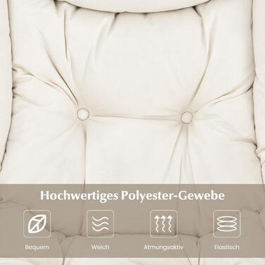 Крісло COSTWAY з підставкою для ніг, відкидне крісло з підлокітниками, бічною кишенею та підставкою для ніг, крісло для відпочинку, крісло для телевізора, крісло з відкидною спинкою для вітальні, спальні, офісу (бежевий) бежевий з підставкою для ніг