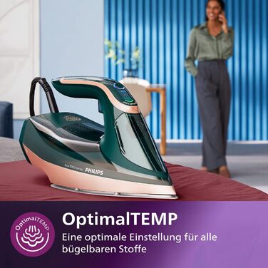 Парова праска Philips серії Azur 8000 - безперервна подача пари 70 г/хв, турбопароутворення 240 г, потужність 3000 Вт, технологія