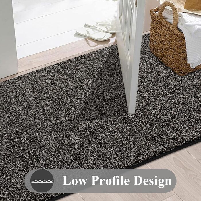 Килимова доріжка 80x200 см, що прається, для передпокою, нековзний килим для пральної машини, для передпокою, кухонна доріжка для вхідної зони, спальні, коридору, чорно-сірого кольору, чорно-сірого кольору, 80 x 200 см