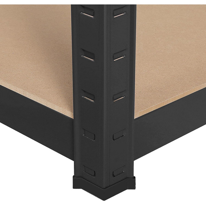 Полиця для зберігання Yaheetech для важких умов експлуатації з регульованими полицями з МДФ, органайзер-стелаж для гаража, вітальні, кухні, підвалу 90x30x180 см/чорна