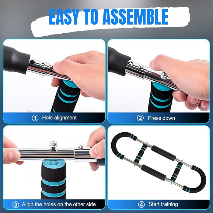 Регульований тренажер для скручувальних рук для чоловіків та жінок - U-подібний еспандер для грудей з 3 рівнями опору 40-90 фунтів - Силове тренування Тренажер для грудей, плечей, зап&39ястя, спини
