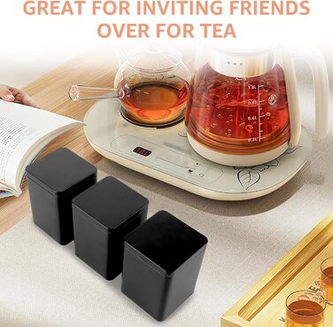 Чайних банок для розсипного чаю (від 100 г до 250 г), 8 x 8 x 11 см металеві ароматичні бляшанки для спецій для кавових зерен та спецій (сірі), 15