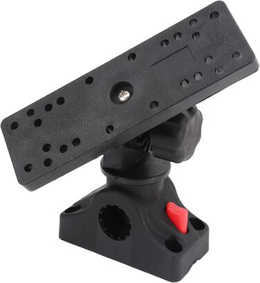 Кронштейн ехолота, обертання на 360 градусів, універсальна монтажна пластина, кронштейн ехолота морської електроніки для човнів, байдарок, електроніки GPS, ехолота та глибиноміра (чорний)