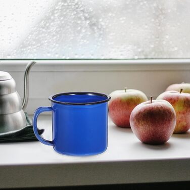 Набір з 4 емальованих кавових чашок Tofficu з ручками, кольорові чайні чашки для гарячих і холодних напоїв в офісі та кемпінгу