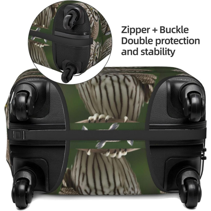 Чохол для валізи Fat Owl, міцний захист, підходить для багажу розміром 45,7 - 81,3 см, Чорний, Великий