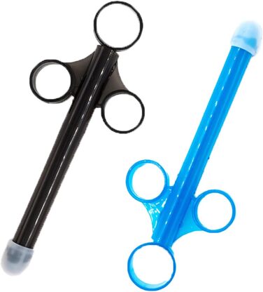 Аплікатор для змащення, 2 шт. синього багаторазового шприца зі змащенням, анально-вагінальний шприц-постріл з кільцем для зчеплення та ручкою для пальців для інтимного догляду та очищення