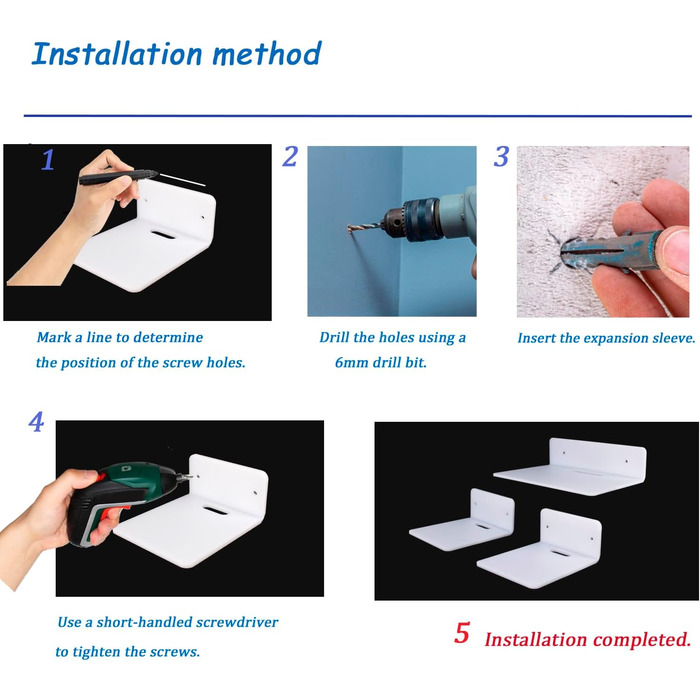 Набір невеликих акрилових полиць, 3 шт., білі плаваючі полиці, міні-настінні полиці з шурупами. Розміри 1412 см та 2316,5 см.