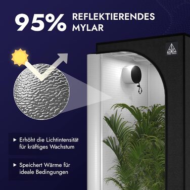 Якісний гроубокс для вирощування рослин у приміщенні Кімната для вирощування Гроу-тент Міні-теплиця - Малий (80 x 80 x 180 см)