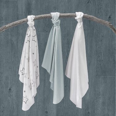 Серветки зірочки - упаковка 3, 80x80 см - м'які серветки для відрижки дитини з 100 бавовни - перевірені на вміст шкідливих речовин