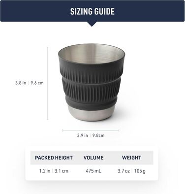 Складана кружка з нержавіючої сталі Sea to Summit Detour - Falt-Becher сірий Moonstruck Grey