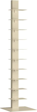 Полиця для CD/DVD у вузькій драбині з 10 полицями, книжкова полиця для вітальні, спальні, офісу, 150 x 39 x 39 см, колір верблюжий