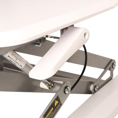 Стіл-конвертер Seville Classics 90 см з пневматичним регулюванням висоти сидячи-стоячи з газовою пружиною, металевий, білий 90 см x 59 см пневматичний білий