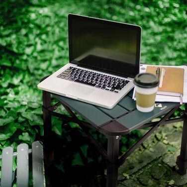 Алюмінієвий розкладний стіл VILLEY з сумкою для перенесення, складний кемпінговий стіл з алюмінію, складний балконний стіл, садовий стіл для пікніків, кемпінгу та пляжного відпочинку на свіжому повітрі, 40 * 40 * 53 см, малий