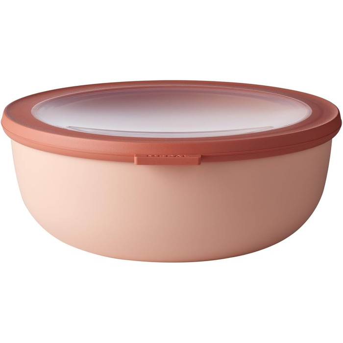 Кругла багатошарова чаша Mepal Cirqula Nordic Blush об&39єм 2250 мл зі знімною кришкою ударостійкий матеріал герметична підходить для глибокого заморожування можна мити в посудомийній машині 2250 мл Nordic Blush