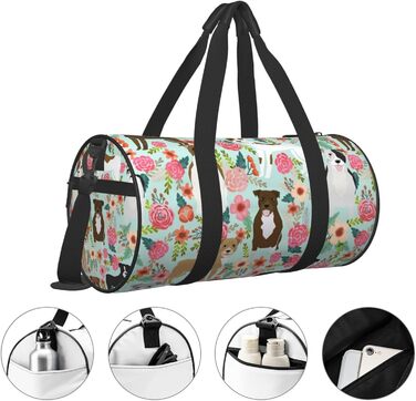 Спортивна сумка, дорожня сумка, з принтом тварин, сумка на нічліг, чорна, універсальний розмір, сумка для подорожей