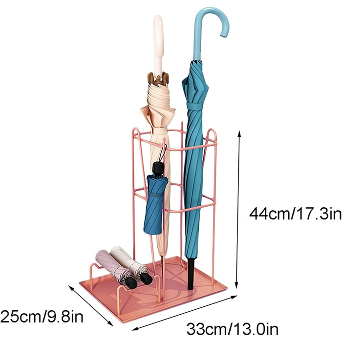 Органайзер для відра для парасольок, металева підставка для парасольки, тримач для парасольок, для довгих і розбірних парасольок, відра для зберігання, аксесуари для дому/рожевий/10 рожевий 10