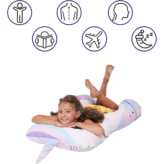 Комфортна подушка для здоров'я дітей подушка для сну антистрес подушка для дітей з СДУГ (єдиноріг)