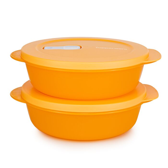 Контейнери Tupperware MicroTup CrystalWave 2 шт. 850 мл апельсинового кольору (вкл. Lollitup)