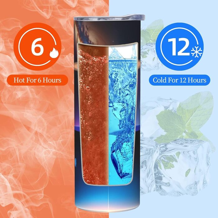 Кухоль з прямою трубочкою, дизайн Космічний Сатурн, принт, дорожній кухоль, підходить для кемпінгу, офісу та дому, 590 мл