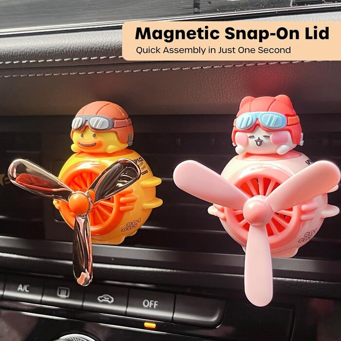 Автомобільний ароматизатор інтер'єру Cute Pilot Duck, вентиляційний отвір для ароматизації автомобіля, що обертається пропелер Авт