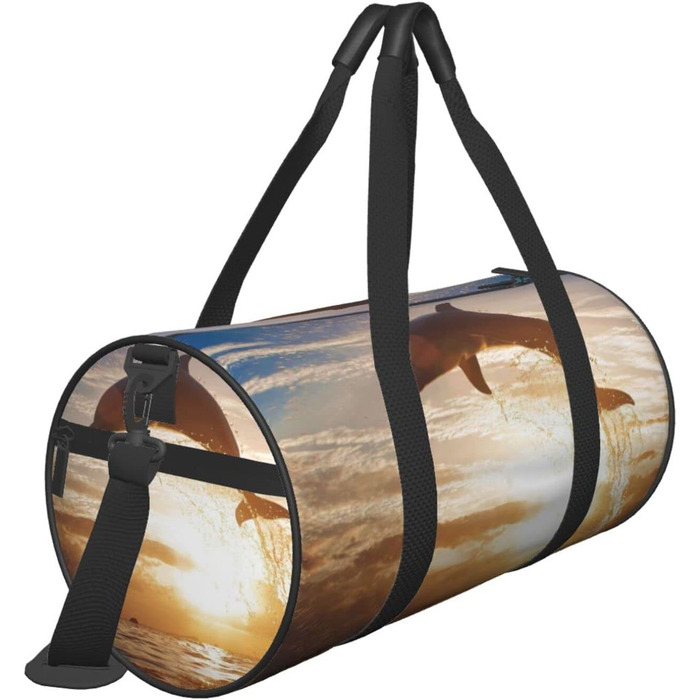 Дорожня сумка-циліндр з кумедним дизайном дельфіна, спортивна сумка для чоловіків та жінок, сумка для пляжу, спортивна сумка