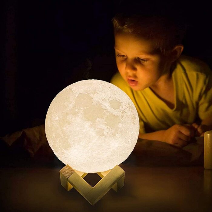 Хлопчики, 2023 Upgrade 3D Moon Light 16 Colours with Wooden Stand Remote/Touch Control and USB Rechargeable Gifts for Women Girls