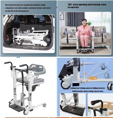 Допомога при підйомі пацієнта, портативний підйомник для пацієнта, перенесення інвалідного крісла, легкий інвалідний візок для ліжка, автомобільний підйомник для інвалідного візка, підйомник для ванної кімнати, інвалідний візок, крісло для перенесення від