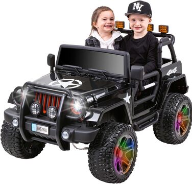 Дитячий електромобіль Jeep Wrangler Offroad - повний привід 4х4 - USB - двигун 4 х 35 Вт - 2-місний - пульт дистанційного керуванн