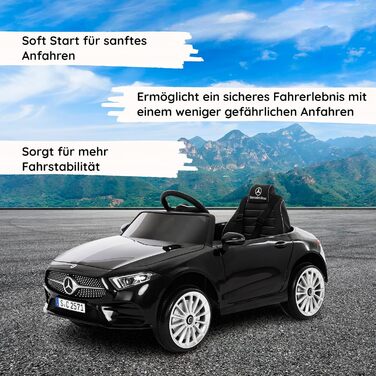 Дитячий електромобіль від Babycar модель Mercedes CLS 350 AMG (чорний) Електромобіль для дітей Акумулятор 12 вольт Офіційно ліценз