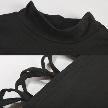 Сексуальна сукня-боді JasmyGirls для жінок, без рукавів, з високим розрізом, облягаюча, чорна, розмір M