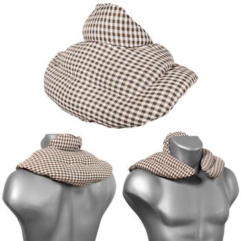 Подушка для шиї зі стійкою, коричнево-біла - подушка зі спельти - подушка для шиї, тепла подушка - подушка зі зерна спельти для шиї та плечей