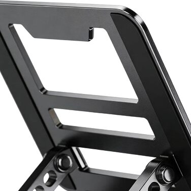 Підставка для ноутбука на стіл З охолодженням, з поворотною базою на 360 Регульований тримач для планшета - для роботи, навчання, дому, ігор, для чоловіків, жінок, дорослих. Чорний колір