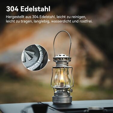 Штормовий ліхтар Thousand Winds Petroleum, ретро-нафтовий вуличний ліхтар, гасовий ліхтар Сутінковий, вітрозахисний штормовий ліхтар для активного відпочинку, кемпінгу, походів, пікніків, патіо, ретро-сріблястий