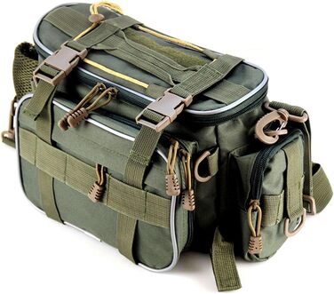 Рибальський рюкзак, сумка для риболовлі, сумка для зберігання рибальських снастей, сумки для рибальських снастей, сумка для рибальського спорядження для морської та прісноводної риболовлі (армійський зелений)