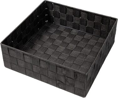 Набір із 4 кошиків для зберігання SilkKorb без кришок, під ротанг, штабелювані полиці з плетеного нейлону, коробки для зберігання, кошики для ванної кімнати, кошики для зберігання в шафах, на кухні, у вітальні (чорний)