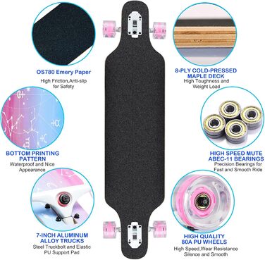 Лонгборд Love Dancing Cruiser 41" 104 см вуличний танцювальний шов 8-шаровий клен ABEC-11 80A PU колеса повний компліт з T-Tool для хлопчиків дівчаток початківців дорослих підлітків drop-through freeride спуск вантажопідйомність 150 кг оригінал 2025