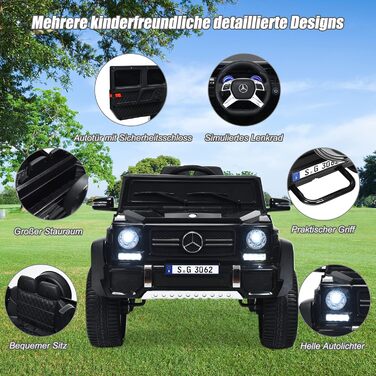 Дитячий електромобіль GOPLUS 12V Mercedes-Benz Maybach з пультом дистанційного керування 2.4 Ghz, дитячий автомобіль з плавним пус