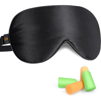 Шовкова маска для сну Gritin, світлоблокуюча маска для очей Нічна маска 100 безпечні для шкіри нейтральні окуляри для сну з шовков