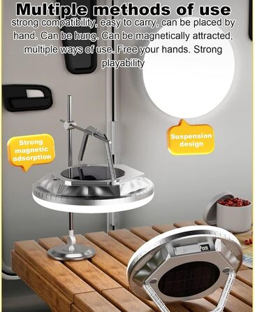 Світлодіодний кемпінговий ліхтар, 1600 люмен, сонячний ліхтар для намету, водонепроникний світлодіодний ліхтар, для використання на вулиці, у саду, на подвір&39ї, на патіо, на балконі, для походів, для рюкзаків, сріблястий