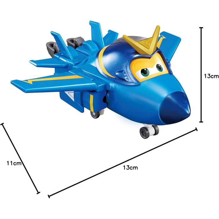 Літак Super Wings Jerome, іграшка-трансформер та фігурка робота, мультяшна іграшка для дітей віком від 3 до 8 років, хлопчики, дівчатка 12 см, синій