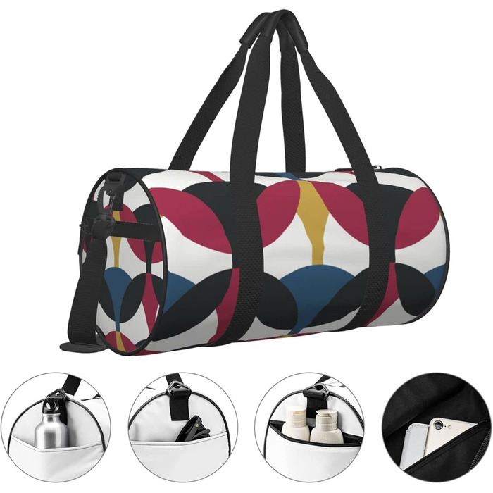 Стильна дорожня сумка в ретро-стилі, з яскравим геометричним дизайном, спортивна сумка для чоловіків та жінок, сумка-мішок, спортивна сумка